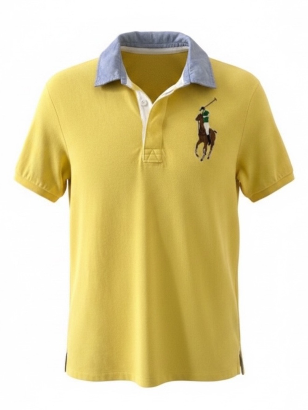 Polo by Ralph Light Lauren Yellow Big Pony Short Sleeve Polo Shirt Size Large